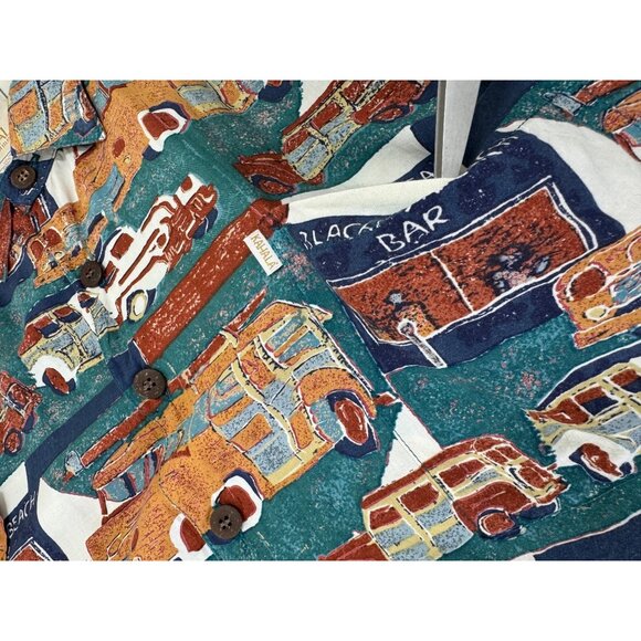 VTG Avi Kahala Hawaiian Shirt Mens XL Surfer Woodie Theme Button Up 100% Rayon - Picture 4 of 7